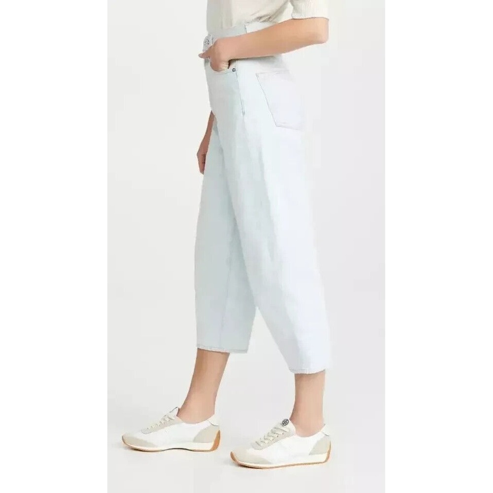 EDWIN DANI WIDE LEG HIGH RISE CAPRI JEANS Women's Size 30 VERY LIGHT WASH